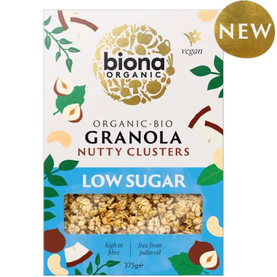 Organic Granola with Cashews & Hazelnuts Low Sugar Biona 375gr