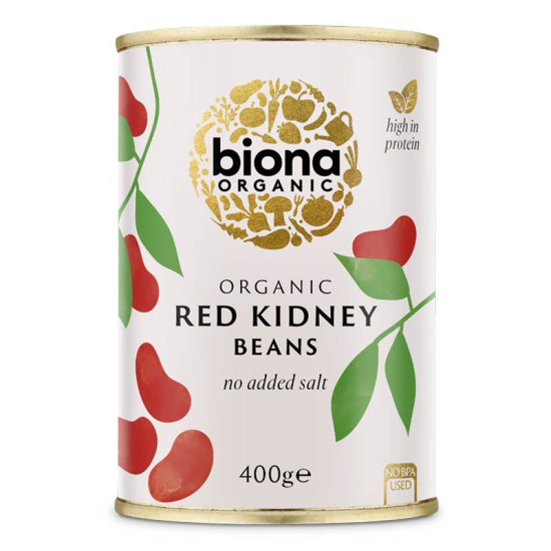 Organic Vegan Red Kidney Beans Without Sugar/Salt Biona 400gr
