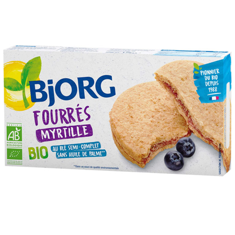 Organic Wholemeal Cookies With Blueberry Bjorg 175gr