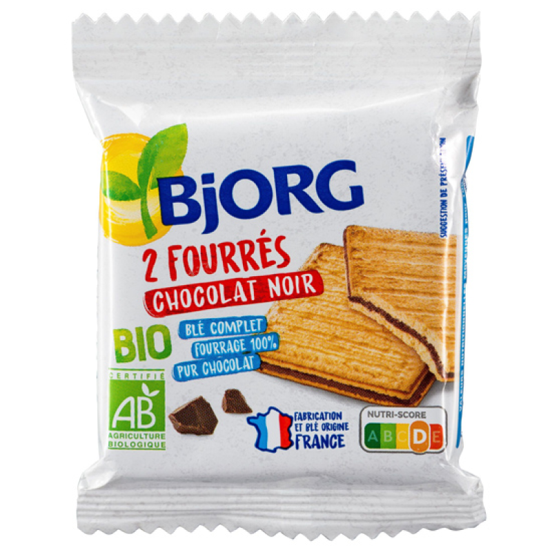 Organic Individual Cookies Filled With Dark Chocolate Bjorg 50gr