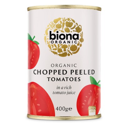 Organic Vegan Tomatoes in Juice Chopped Without Sugar Biona 400gr