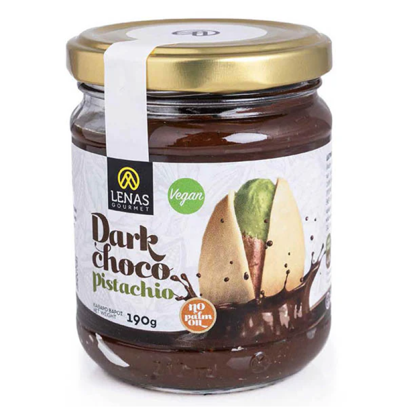Lenas Gourmet Dark Chocolate Spread with Pistachio 190gr