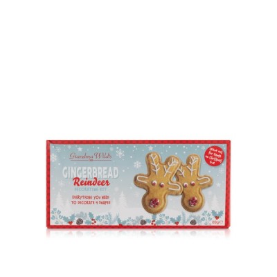 Grandma Wild's Cookie Decorating Set with Gingerbread Reindeer Cookies, Icing and Decorations 99gr