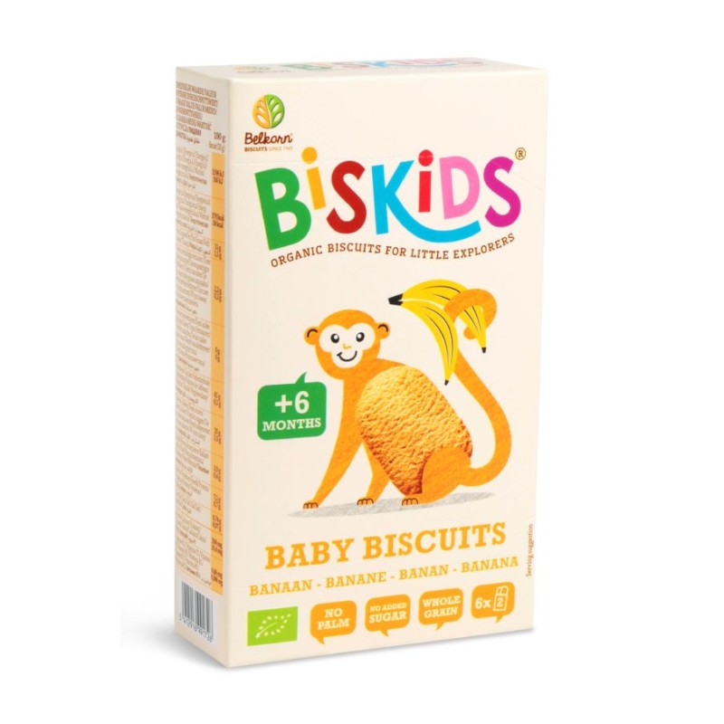 Organic Baby Biskids Whole Wheat Biscuits with Banana Juice +6 months Belkorn 120gr