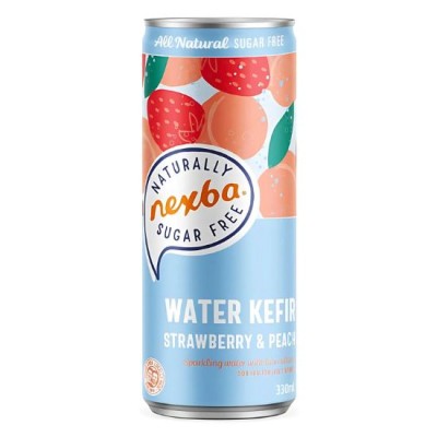 Water Kefir Strawberry - Peach Sugar Free Nexba 330ml