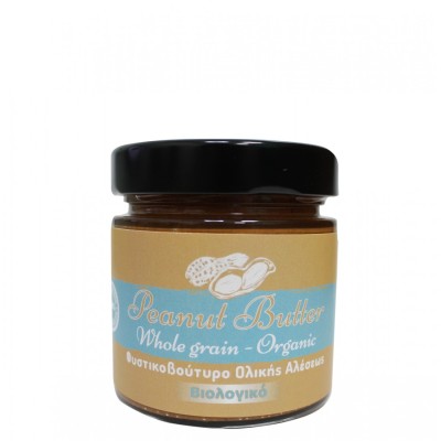 Organic Whole Peanut Butter Without Sugar Health Trade 220gr