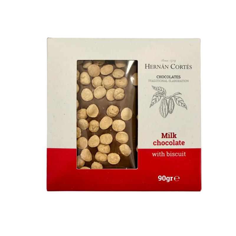 Milk Chocolate with Biscuit Handmade Hernan Cortes 90gr