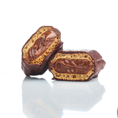 Mini Wafers with Waffle & Hazelnut Praline (12 pieces) in a Metallic Christmas Box Laurence 170gr