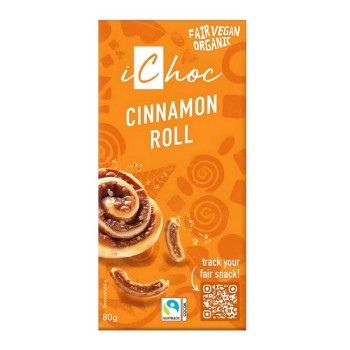 Organic Vegan Chocolate iChoc with Cinnamon Roll Filling Vivani 80gr