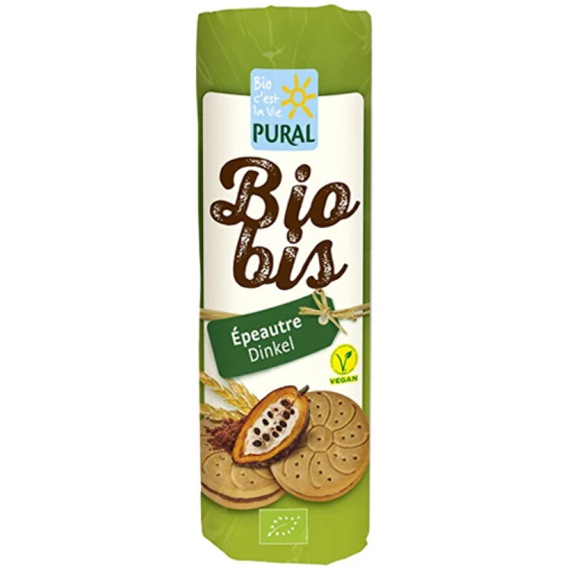 Organic Dinkel Cookies With Cocoa Cream Filling Pural 320gr