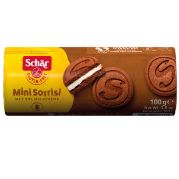 Mini Sorrisi Chocolate Cookies With Gluten-Free Cream Schar 100gr