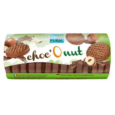 Organic Chocolate Dinkel Cookies With Nougatine Pural 85gr
