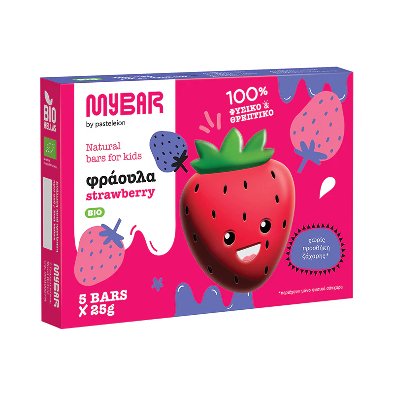 Organic Kids Bars with Strawberry Mybar 125gr (5pcs)