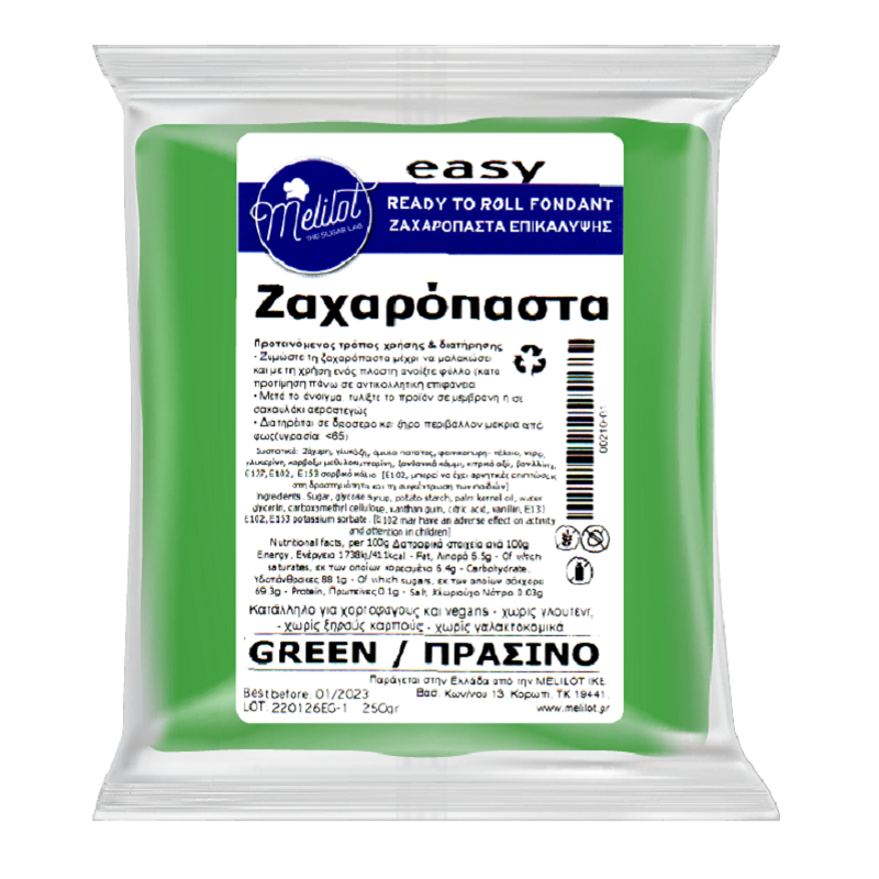 Sugar paste Green 250gr. Melilot Easy