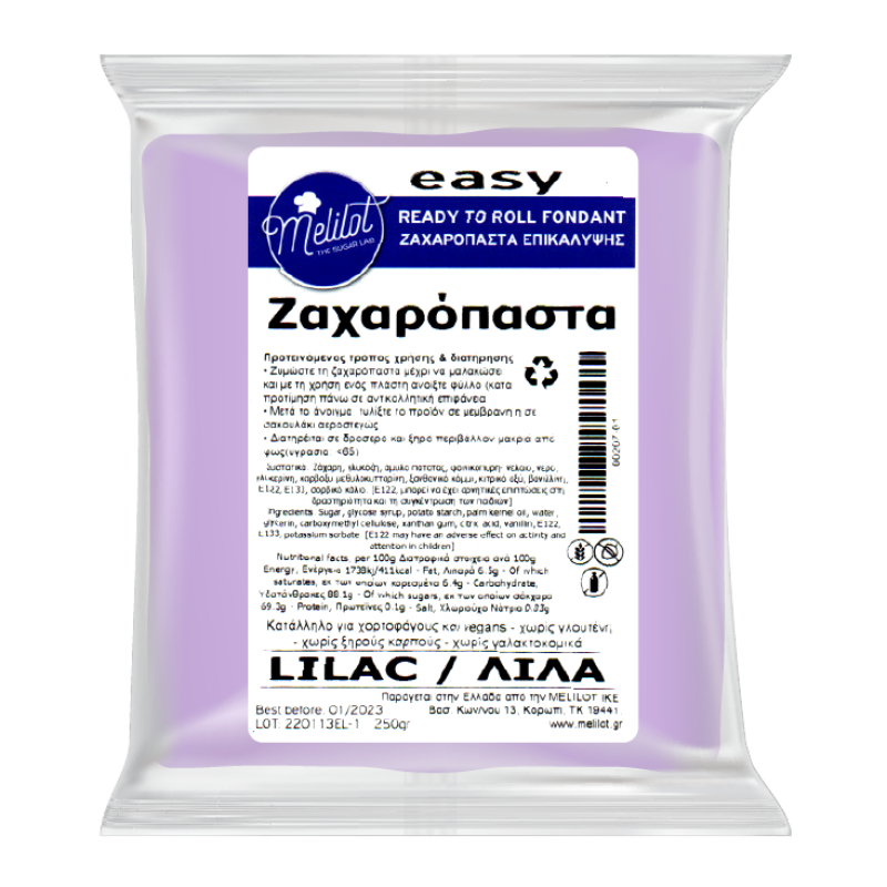 Lilac sugar paste 250gr. Melilot Easy