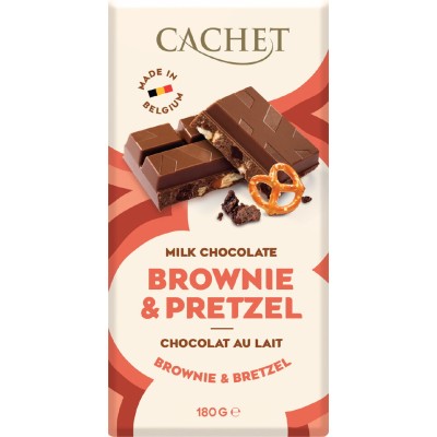 Milk Chocolate with Brownies & Pretzel 180g Cachet