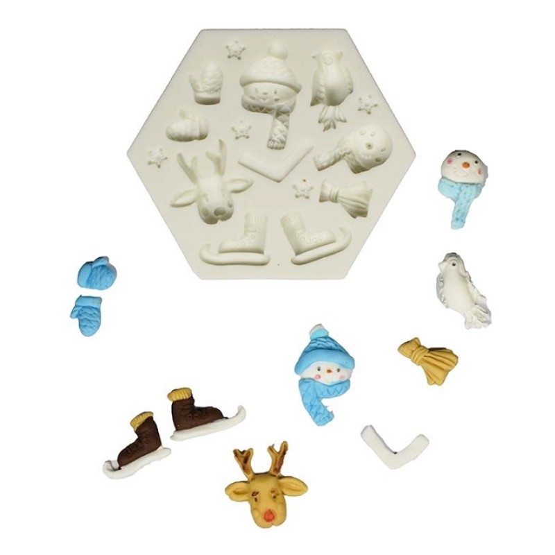 Silicone Mold Mini Christmas 0.5-4cm.