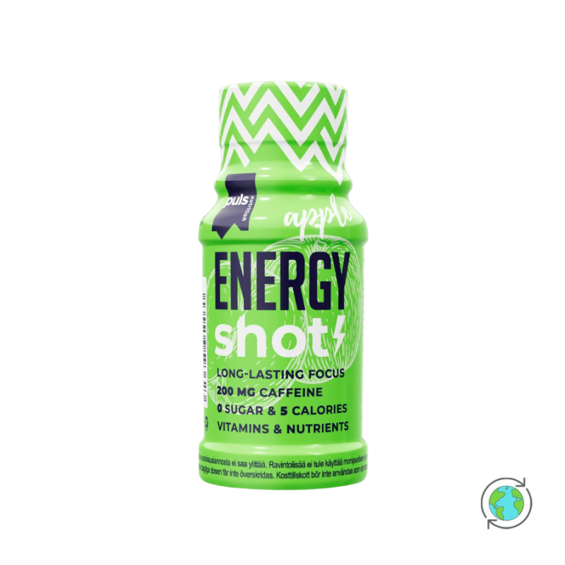 Green Apple Flavored Energy Shot - Puls Nutrition - 60ml
