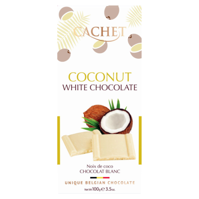 White Chocolate with Coconut 100g Cachet Cachet