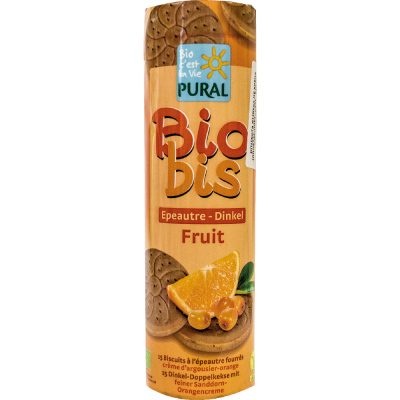 Dinkel Cookies with Chocolate & Sea Buckthorn Filling 300g Pural Bio Pural