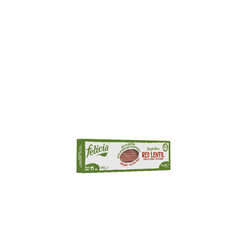 Organic Red Lentil Spaghetti Gluten Free 250g Felicia Felicia