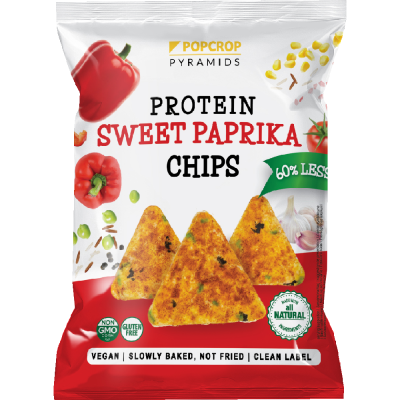 Vegan Protein Chips with Sweet Paprika 60g Popcrop Pop Crop