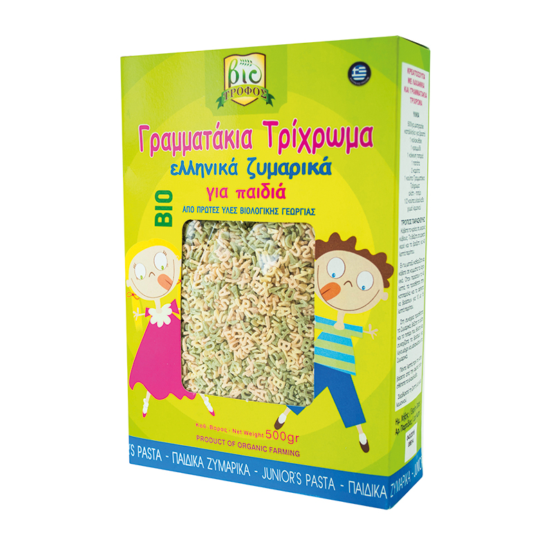 Children's Pasta with Carrot, Tomato & Spinach 500g Biotrofos Bio Biotrofos