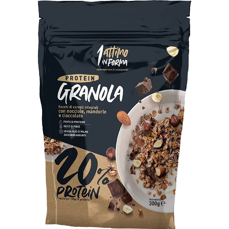 20% Protein Granola with Chocolate and Nuts 300g 1 Attimo In Forma