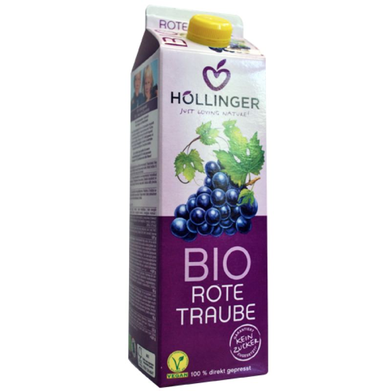 Red Grape Juice without sugar 1L Hollinger Bio Hollinger