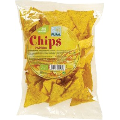 Corn Chips with Paprika 125g Pural Bio Pural