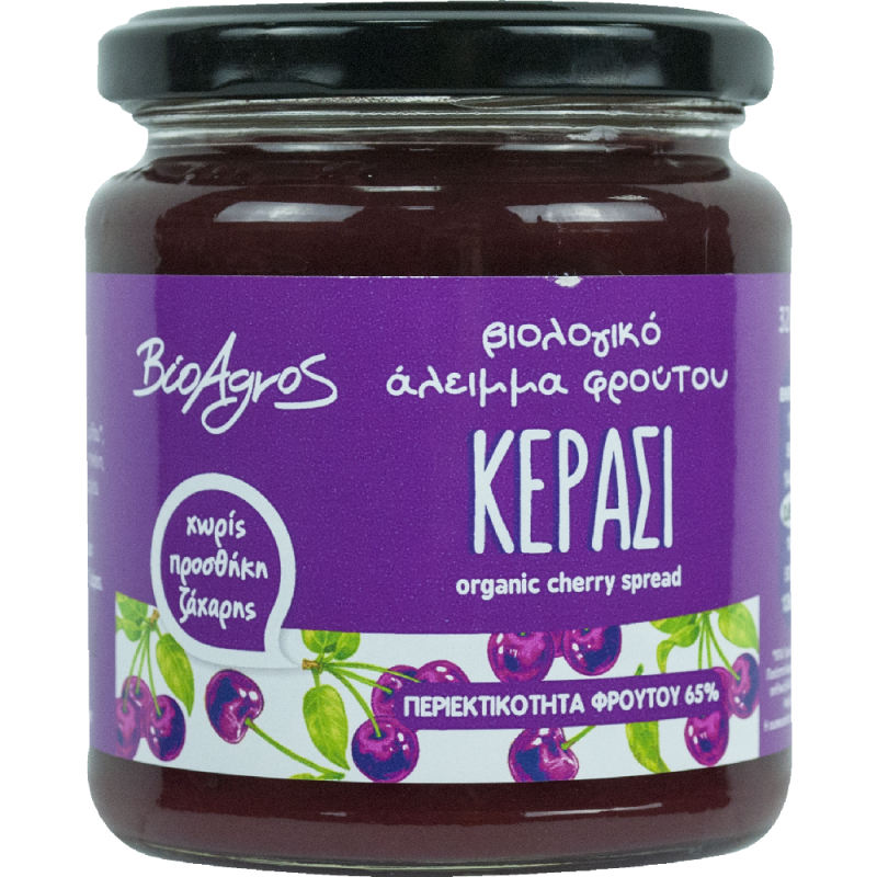 Organic Cherry Fruit Spread Sugar Free 320g Bioagros