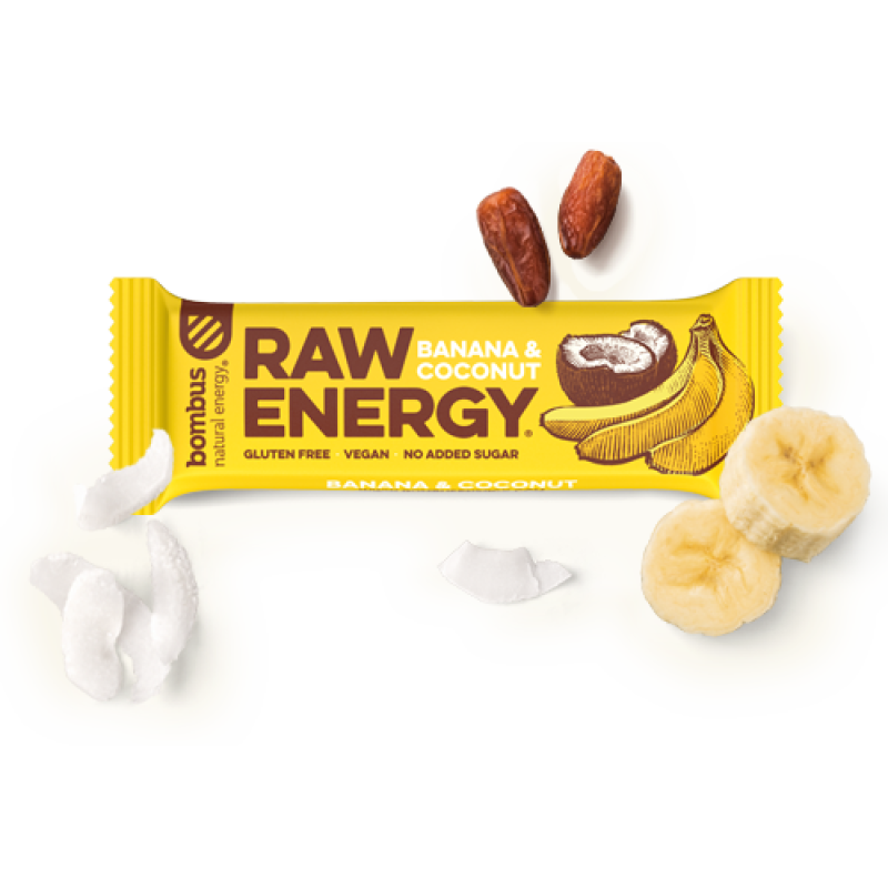 Raw Energy Bar with Banana & Coconut 50g Bombus Bombus