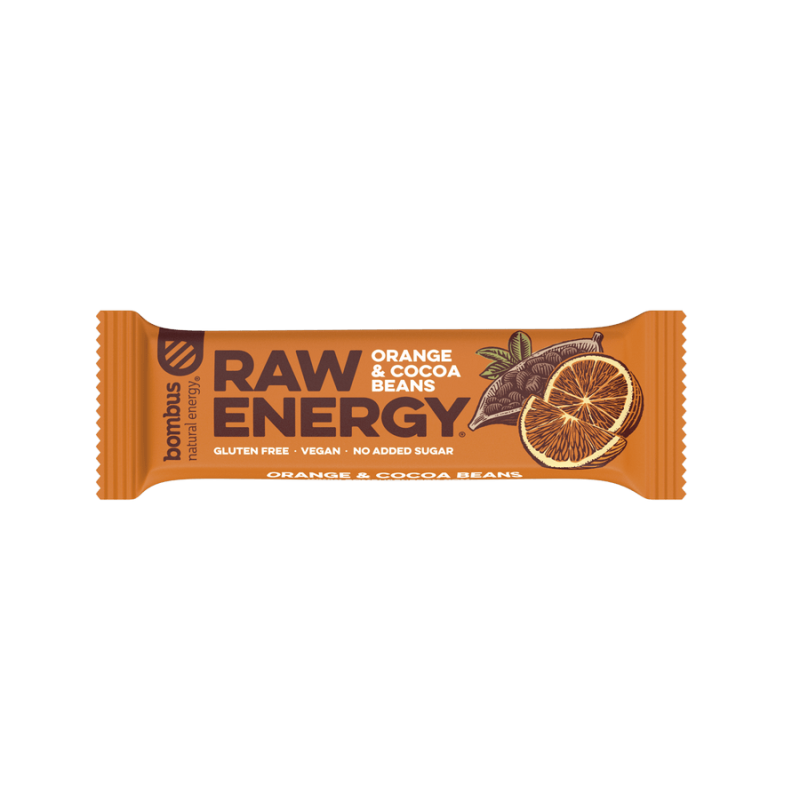 Raw Energy Bar with Orange & Cocoa 50g Bombus Bombus