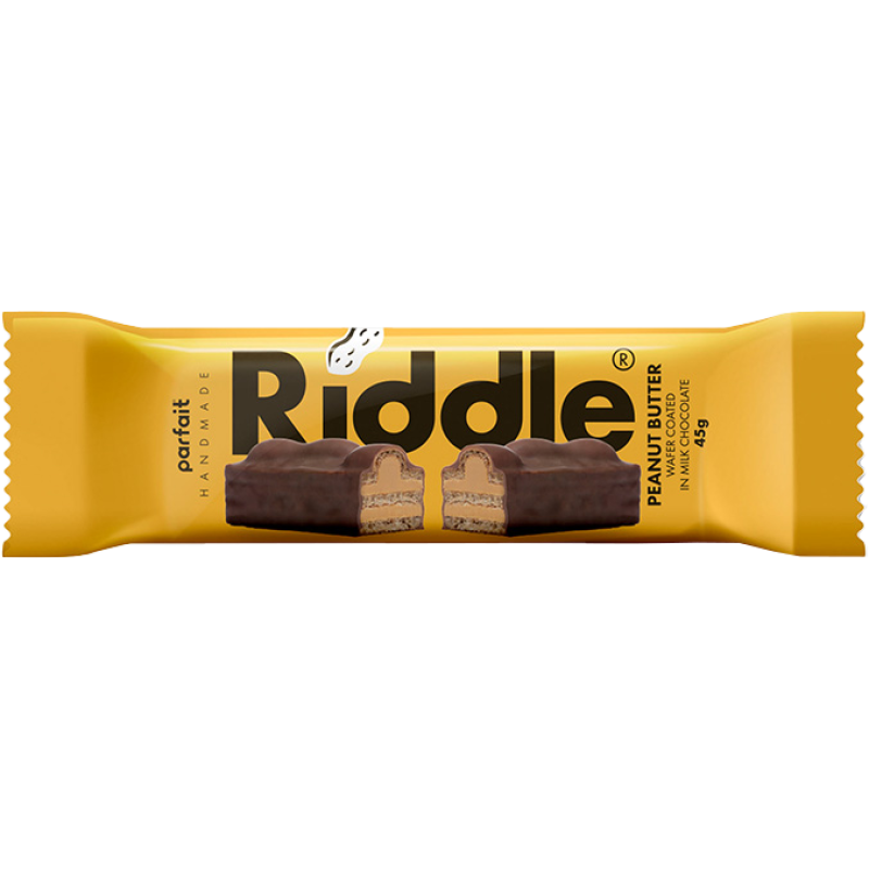 Peanut butter bar with milk chocolate coating 45g Riddle Riddle