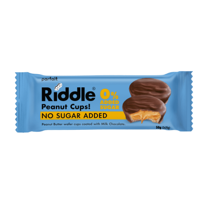 Peanut Butter Wafers in Cups with Milk Chocolate Coating without added sugar 50g Riddle Riddle