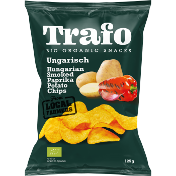 Organic Potato Chips with Smoked Hungarian Paprika 125g Trafo
