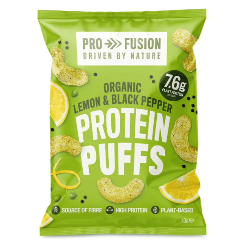 Organic Protein Snack Peas with Lemon & Black Pepper Gluten Free Profusion 40gr