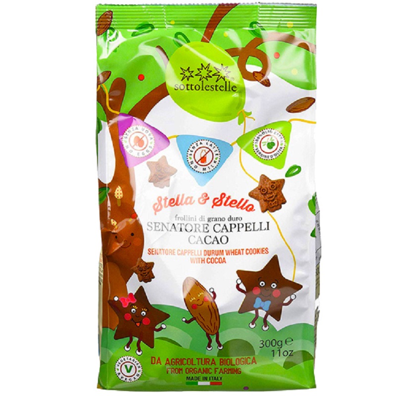 Organic Cocoa Cookies Without Sugar Sottolestelle Stella & Stello 300gr