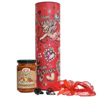 Pasta Gift Set in Valentine's Day Packaging Red (Pasta, Sauce, Garter Belt) Rustichella d'Abruzzo