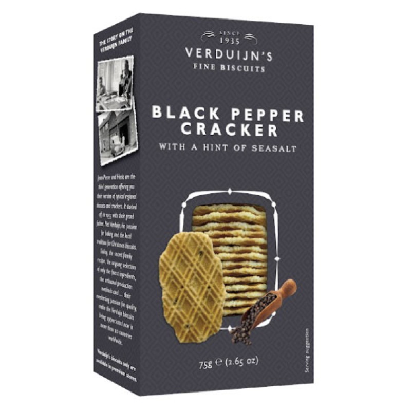 Crackers with Black Pepper & Sea Salt Verduijns 75gr
