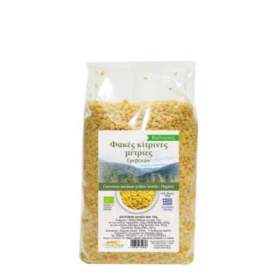 Organic Medium Yellow Lentils Grevena Health Trade 500gr