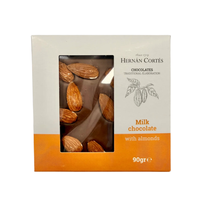 Milk Chocolate with Almond Handmade Hernan Cortes 90gr