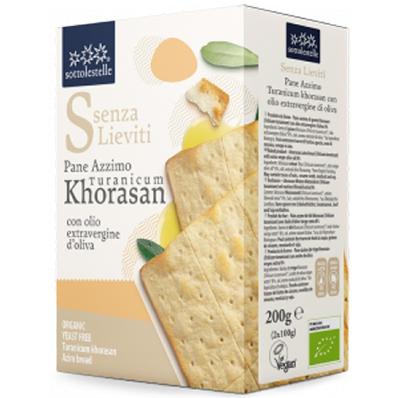 Organic Unleavened Crackers Khorasan with Olive Oil Sottolestelle 200gr