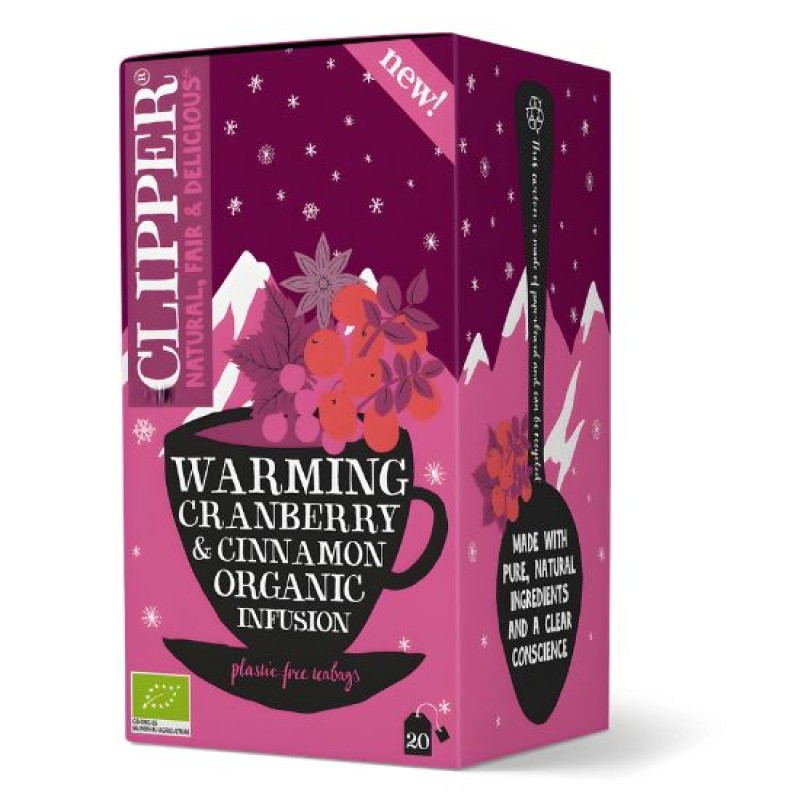 Organic Cranberry & Cinnamon Extract Clipper 20 Sachets 40gr