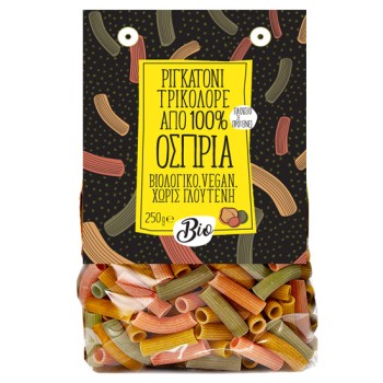 Organic Tricolore Rigatoni Pasta from Legumes Gluten Free Greenbay 250gr
