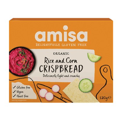 Organic Rice and Corn Crackers Gluten and Sugar Free Amisa 120gr