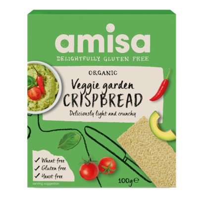 Organic Vegetable Crackers Gluten and Sugar Free Amisa 100gr