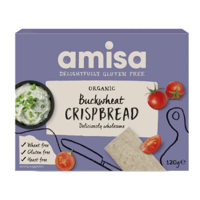 Organic Buckwheat Crackers Gluten and Sugar Free Amisa 120gr