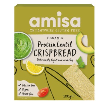 Organic Gluten Free Lentil Protein Crackers Amisa 100gr