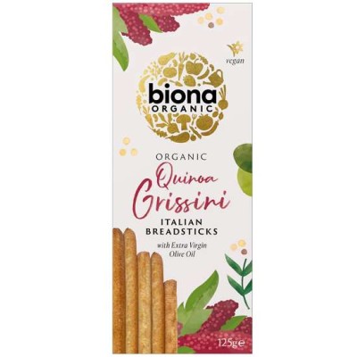 Organic Breadsticks with Quinoa and Olive Oil Without Sugar Biona 125gr